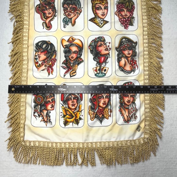 Tattoo Flash Art Wall Hanging Pin Up Girl Gold Fringe small spot. - Picture 3 of 8